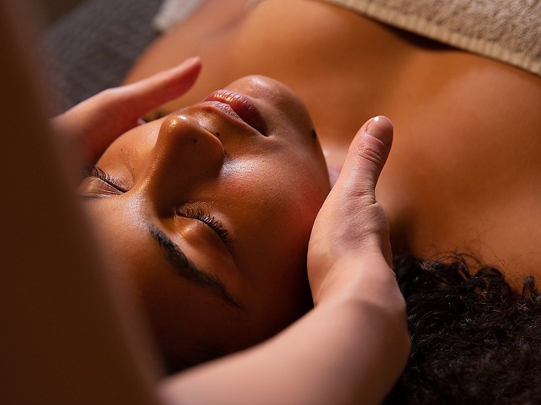 A relaxing head massage in the spa