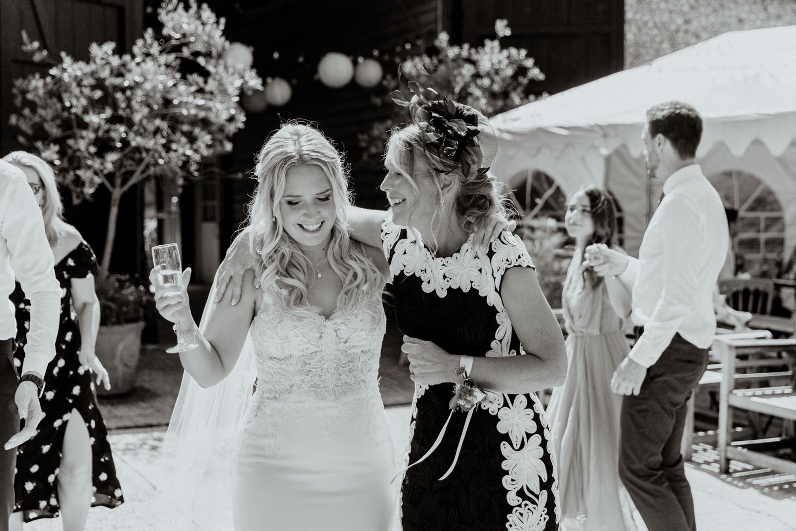 The bride dancing with her mum